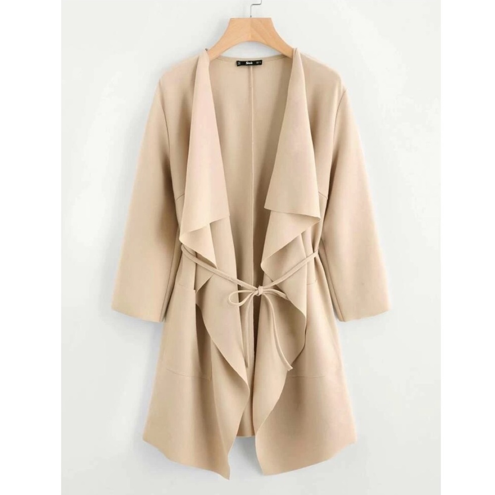 Waterfall collar coat duster